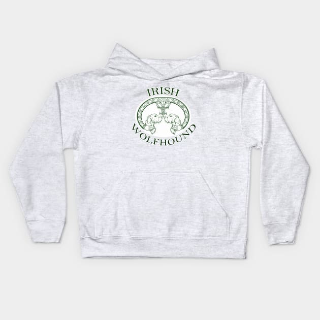 Claddagh Irish Wolfhound Kids Hoodie by Geekybat